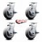 Service Caster Tool Box Caster Wheel Set 6'' Thermoplastic Rubber Swivel Casters, 4PK TOOL-SCC-20S620-TPRRD-TLB-4 - alternate 4